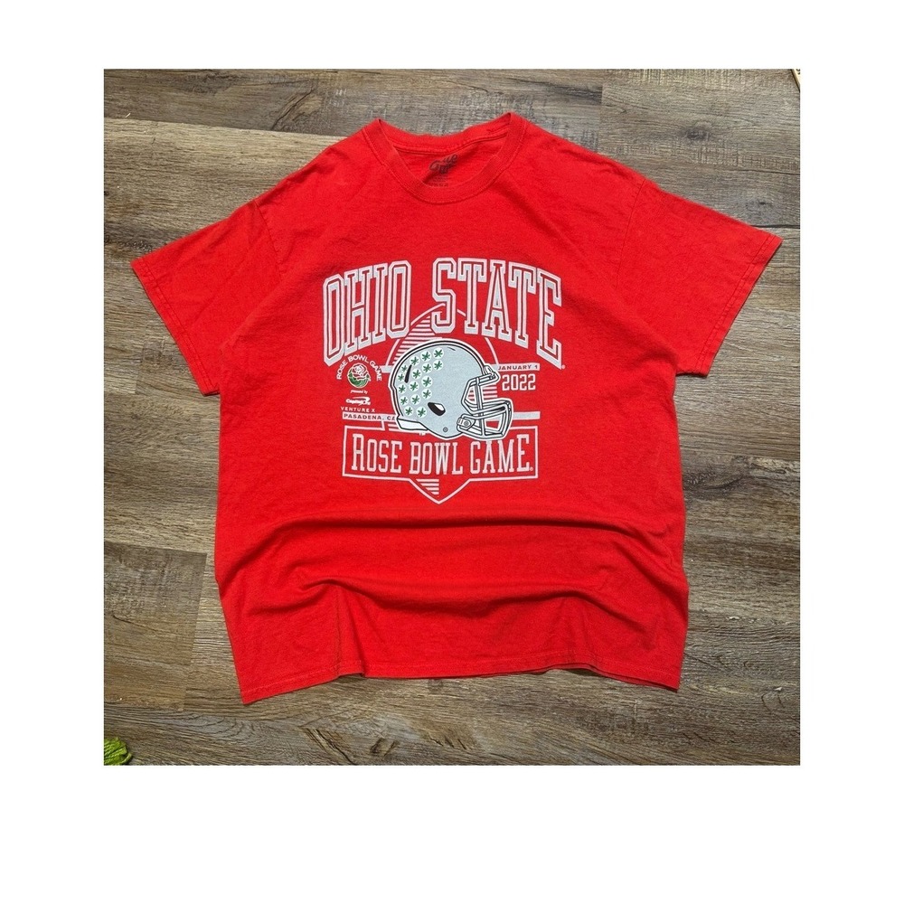 Ohio State Football 2022 Rose Bowl Game T Shirt Mens Large Red Blue 84 Graphic